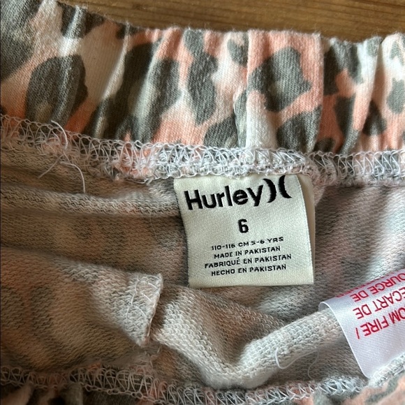 Hurley Pink and Gray Animal Print Casual Shorts with Lightweight Fabric - Picture 2 of 3